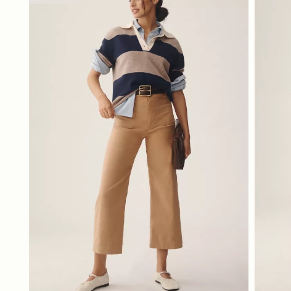 Colette Cropped Wide-Leg Pants by Maeve: Magic Fabric Edition